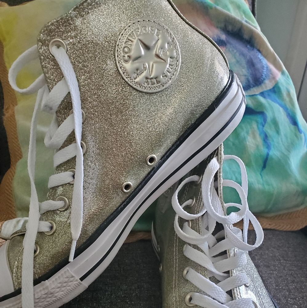 Converse Silver Glitter All-star Size 10
